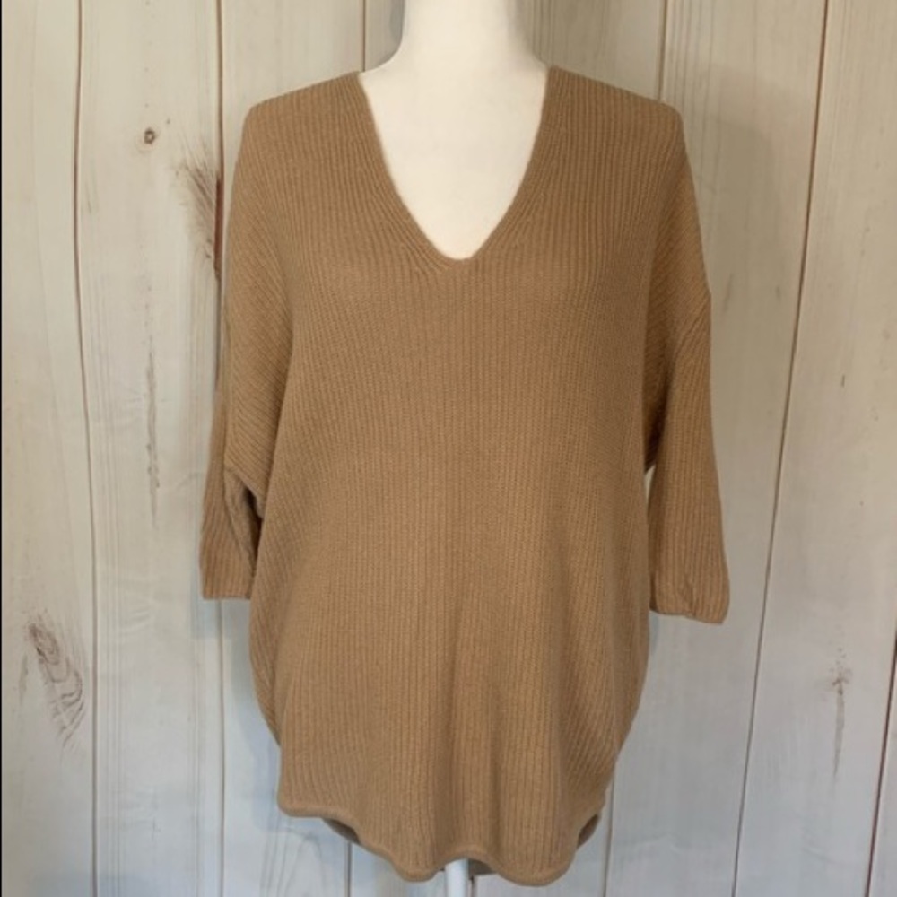 Express Tan 3/4 Sleeve Sweater